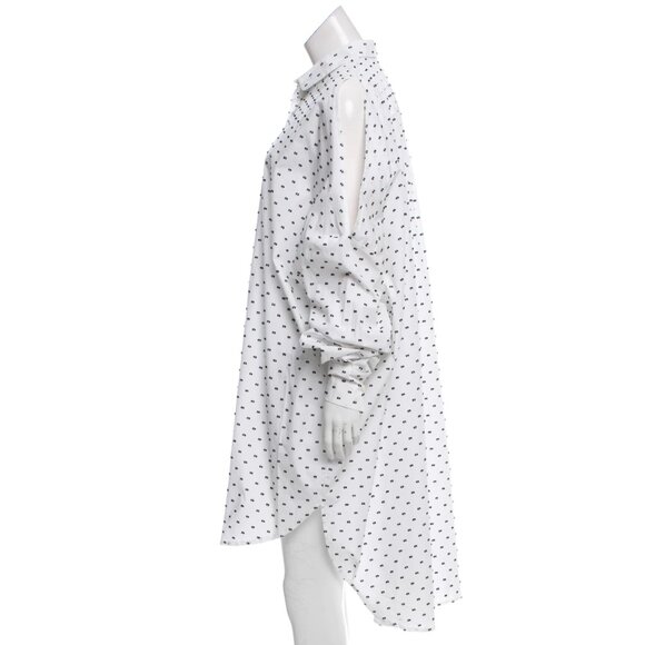 Henrik Vibskov bumble shirt dress in White with woven polka dot pattern - Picture 6 of 12